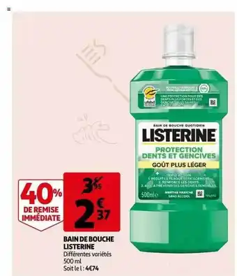Auchan Bain De Bouche Listerine offre