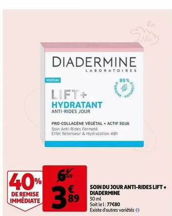 Auchan Soin Du Jour Anti-rides Lift + Diadermine offre