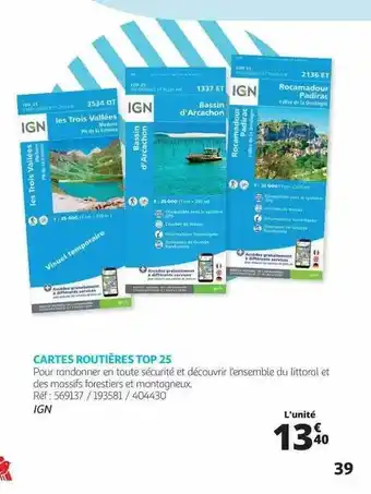 Auchan Cartes Routières Top 25 Ign offre
