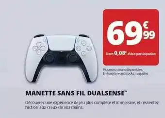 Auchan Manette Sans Fil Dualsense offre
