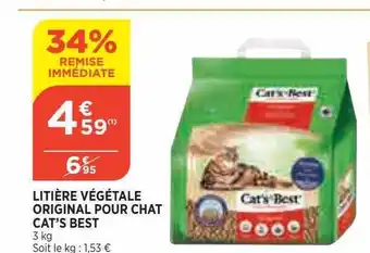 Bi1 Litière Végétale Original Pour Chat Cat's Best offre