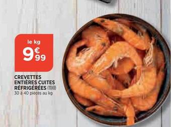 Bi1 Crevettes Entières Cuites Réfrigérées offre