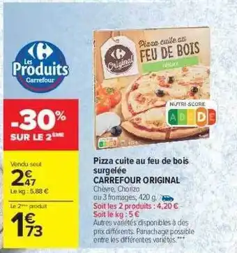 Carrefour Market Pizza Cuite Au Feu De Bois Surgelée Carrefour Original offre