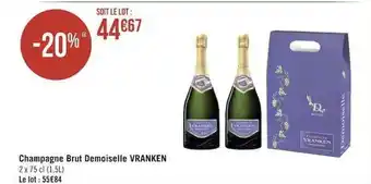 Casino Supermarchés Champagne Brut Demoiselle Vranken offre