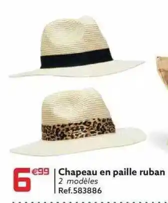 Chapeau En Paille Ruban