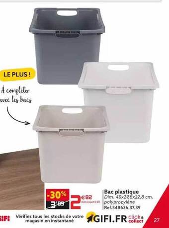 Gifi Bac Plastique offre
