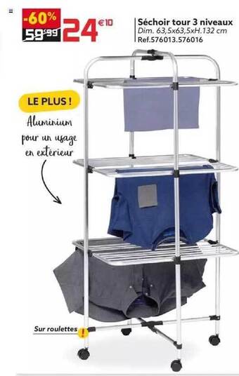 Gifi Séchoir Tour 3 Niveaux offre