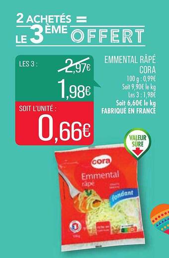 Match Emmental Râpé Cora offre