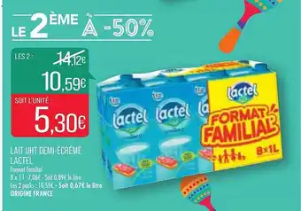 Match Lait Uht Demi-écrémé Lactel offre