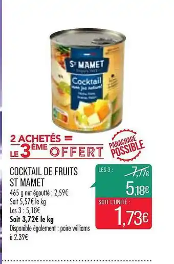 Match Cocktail De Fruits St Mamet offre