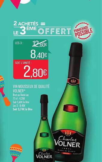 Match Vin Mousseux De Qualité Volner offre