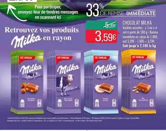 Match Chocolat Milka offre