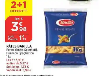 Maximarché Pâtes Barilla offre