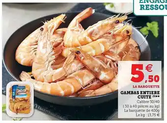 U Express Gambas Entière Cuite offre