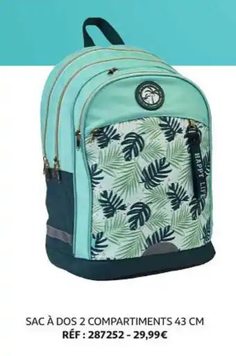 Auchan Sac à Dos 2 Compartiments 43 Cm offre