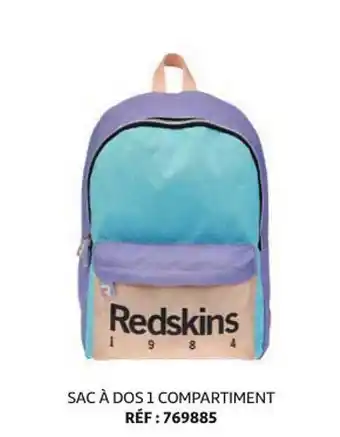 Auchan Sac à Dos 1 Compartiments Redskins offre