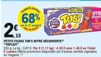 E.Leclerc Petits Filous Tub's Offre Découverte offre