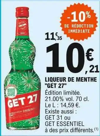 E.Leclerc Liqueur De Menthe offre