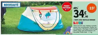E.Leclerc Tente Avec Matelas Nomade Ludi offre