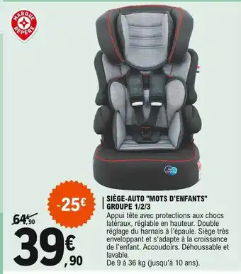 E.Leclerc Siège-auto offre