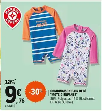 E.Leclerc Combinaison Bain Bébé offre