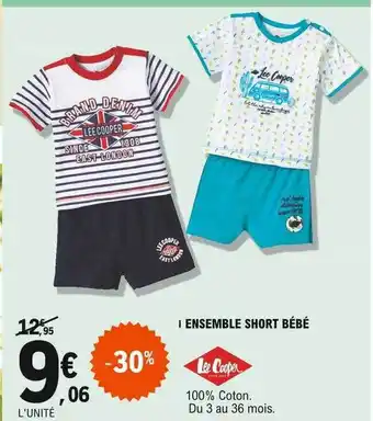 E.Leclerc Ensemble Short Bébé Lee Cooper offre