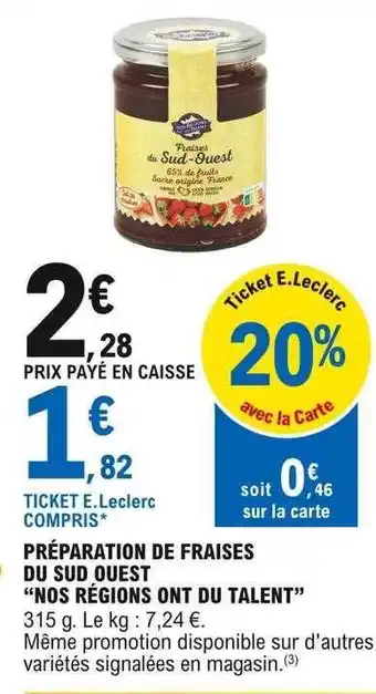 E.Leclerc Préparation De Fraises Du Sud Ouest offre