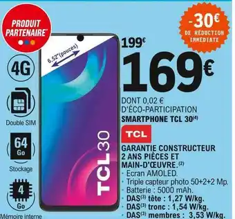 E.Leclerc Smartphone Tcl 30 offre