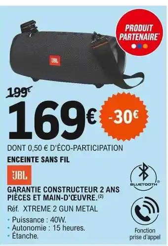 E.Leclerc Enceinte Sans Fil Jbl offre