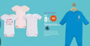 E.Leclerc Dors-bien Jersey Ou Lot De 3 Bodies Manches Courtes Bébé Petit Bateau offre
