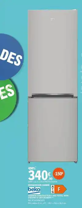E.Leclerc Réfrigérateur Combiné Beko offre
