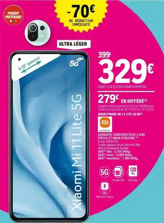 E.Leclerc Smartphone Mi 11 Lite 5g Ne Xiaomi offre