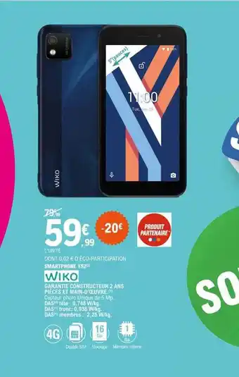 E.Leclerc Smartphone Y52 Wiko offre