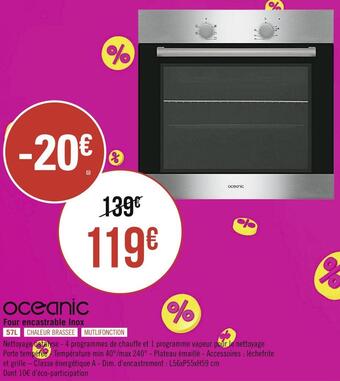Géant Casino Oceanic four encastrable inox offre