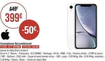 Géant Casino Apple smartphone reconditionné offre