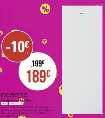 Géant Casino Oceanic congélateur armoire blanc offre