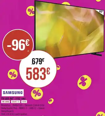 Géant Casino Samsung tv led 60’’ (152 cm) offre