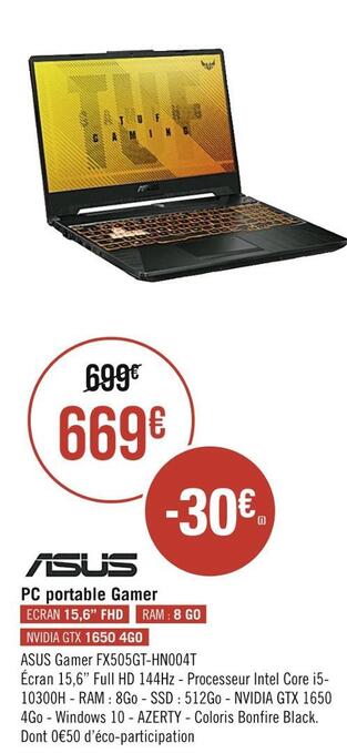Géant Casino Asus pc portable gamer offre