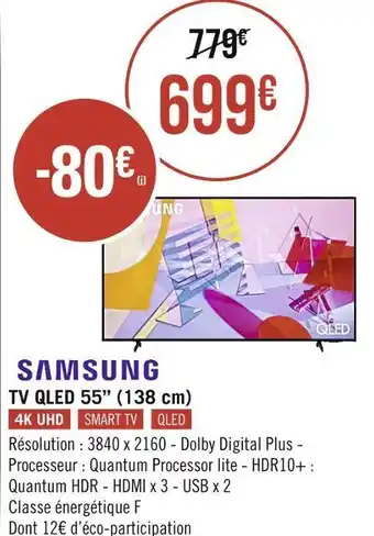 Géant Casino Samsung tv qled 55’’ (138 cm) offre