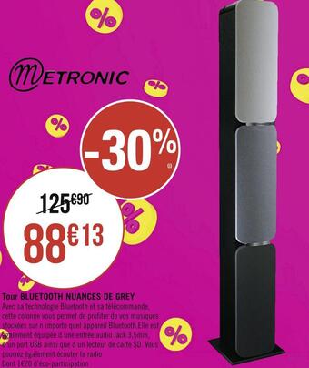 Géant Casino Metronic tour bluetooth nuances de grey offre
