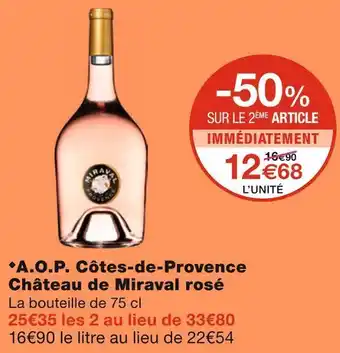 Château de miraval a.o.p. côtes-de-provence rosé