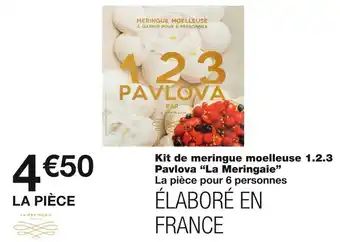 Monoprix La meringaie kit de meringue moelleuse 1.2.3 pavlova offre
