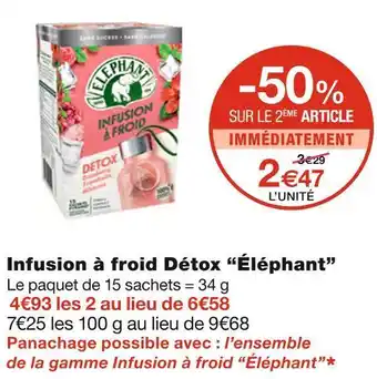 Monoprix Éléphant infusion à froid détox offre