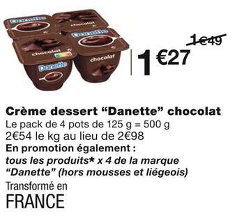 Danette crème dessert chocolat