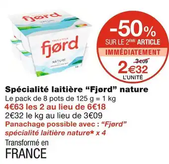 Monoprix Spécialité laitière nature offre