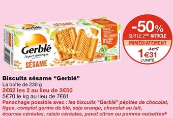 Monoprix Gerblé biscuits sésame offre