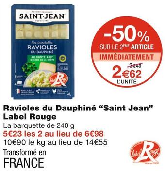 Monoprix Saint jean ravioles du dauphiné offre