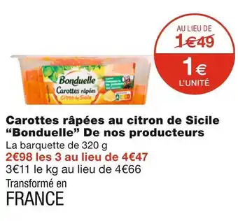 Monoprix Bonduelle carottes râpées au citron de sicile de nos producteurs offre