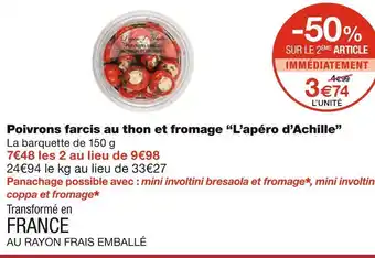 Monoprix L’apéro d’achille poivrons farcis au thon et fromage offre