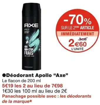Monoprix Axe déodorant apollo offre